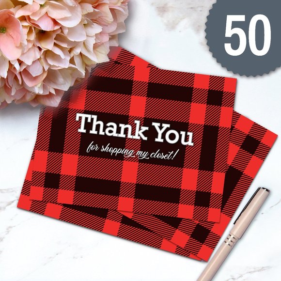 Design by Me Other - Plaid Thank You Cards - Large (50)